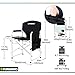FUNDANGO Lightweight Aluminum Full Padded Back Folding Directors Chair with Side Table Pocket Cup Holder Handle for Outdoor Sports Camping, Large Size, Blackthumb 2