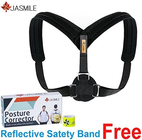 Jasmile Posture Corrector | Back Support Brace Made With Breathable Neoprene | With 2 Adjustable Straps For Comfortable Fit | Shoulder &amp; Spine Alignment For Back Pain Relief | Suitable For Men &amp; Women