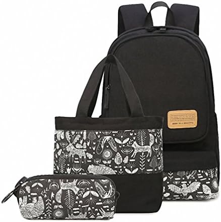 Black Print Shoulder Bag Three Piece Business Backpack Travel Bag Large Capacity Computer Bag Travel Backpack Black Three-Piece Set