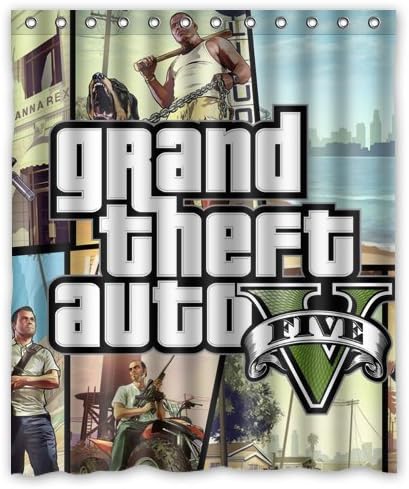 Amazon Co Jp Greatyカスタムgta 5オンラインシャワーカーテン60 X 72 服 ファッション小物
