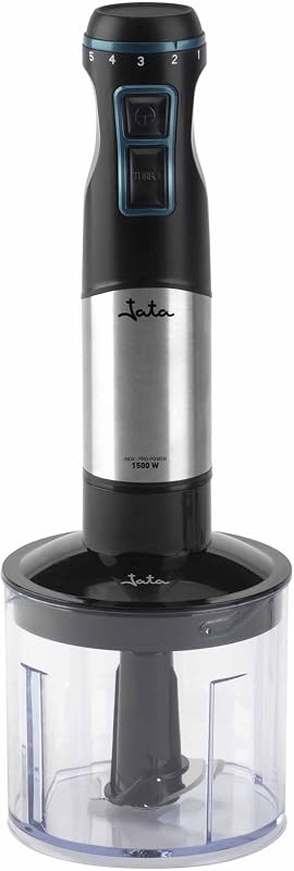 JEBT1791 - Batidora de Mano Potente 1500W, Batidora de Brazo Inox con Picadora, Vaso Medidor con Tapa, 4 Cuchillas de Acero Inoxidable, Regulador Electrónico y 15000 RPM