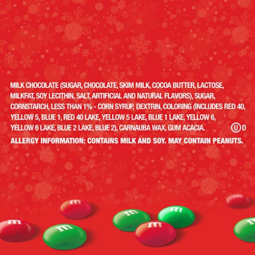 M&M's Milk Chocolate Red & Green Christmas Candy, Great for Holiday Baking, 38 Oz