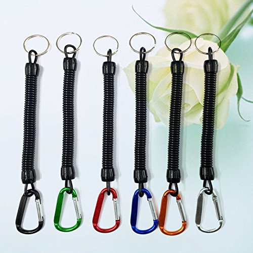 image for QYanY Coil Springs Keychain Cellphone Snap Hook Holder Retractable Coi