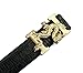 ALAKA Letter H Dragon Buckle Alligator Pattern Leather Mens Belt (Black), Length 105cm Width 3.8cm (L41.3'' W1.5'')