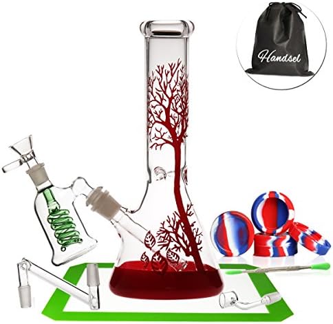Glass Thick Red tree Handmade 10.6in (10)