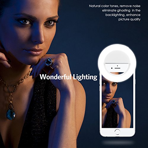 Criacr-Selfie-Ring-Light-Clip-on-LED-Camera-Light-Rechargeable-33-LED-Fill-light-3-Level-Adjustable-Brightness-On-Camera-Video-Lights-Night-Light-for-iPhone-Samsung-Other-Smartphone-Tablets-etc
