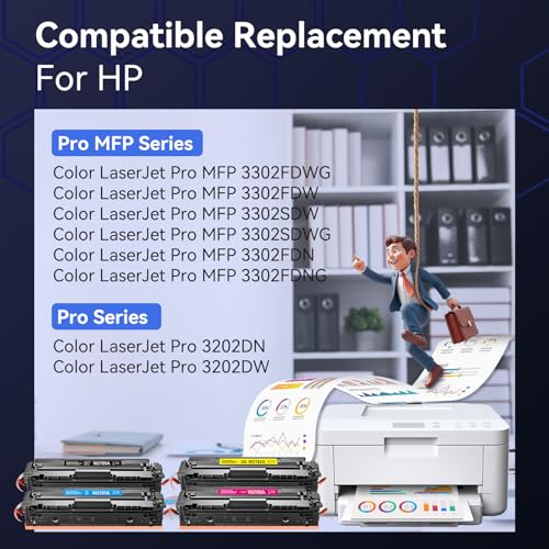 219A (Mit Chip) Kompatible für 219X 219A Toner Set für HP Color LaserJet Pro MFP 3302FDWG 3302FDW 3302SDW 3302SDWG 3302SDWG 3302FDN 3302FDNG 3202DN 3202DW für W2190A W2191A W2192A W2193A,4er-Pack
