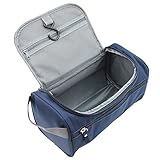 TravelMore Hanging Travel Toiletry Bag Organizer & Dopp Kit for Travel Accessories Toiletries Shaving & Makeup (Blue)
