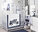Lambs & Ivy Indigo Elephant Minky/Sherpa Blanket, Blue/White