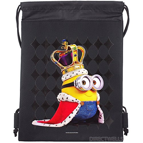 Despicable Me Minions Authentic Licensed Drawstring Bag Backpack (Black)