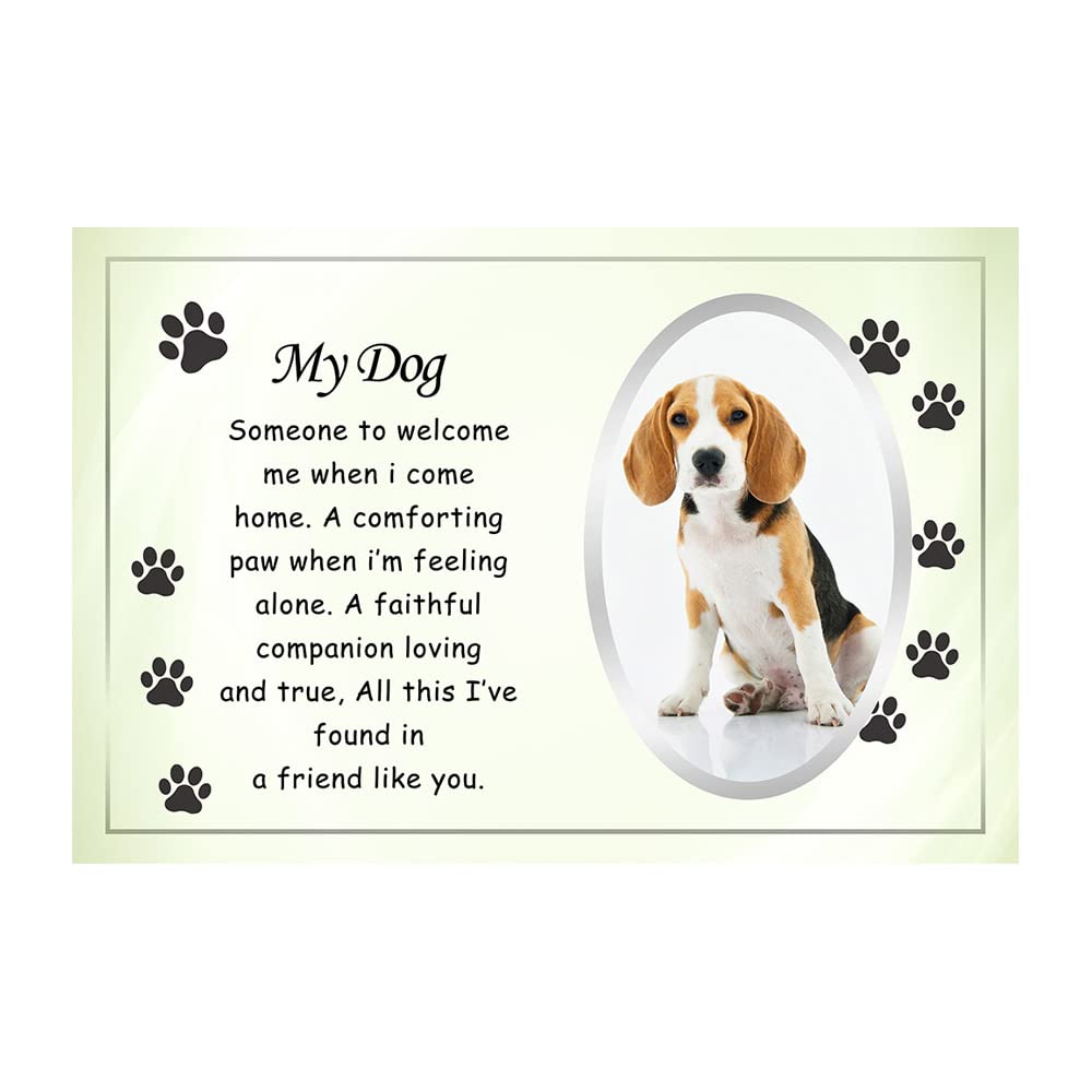 OnlineStreet Glass Frame My Pet Memorial Picture Frame with Sentimental Word and Paw Designs Remembrance Photo Frame My Pet Memory 10x15 cm (My Dog)