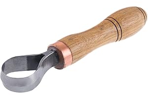 STAMESKY Wood Carving Scorp Knife | Round Carving Tool for Spoons, Bowls, and Cups | Spoon Bowl Carving Tools | Wood Carving for Beginners | Oak Wood Handle with Carbon Steel Blade (1'in Full scorp)