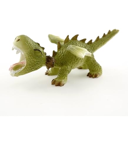 Top Collezione - Miniatura Drago Rosso Ruggente Per Terrario, Giardino Fatato O Casa Delle Bambole, Statuetta In Resina Dipinta A Mano 7,6 Cm