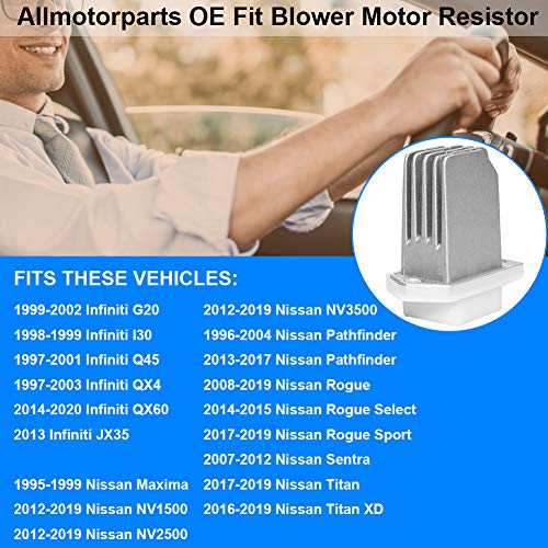 HVAC Fan Blower Motor Resistor, Replace 277614BA0A, 277614BA0A Compatible With Nissan 2013
