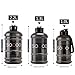SOCOO Sport Water Bottle|1/3 Reusable Gallon Water Jug | 34oz/1.0 Litre Kids Water Bottle| Healthy Hydration Big Water Bottle|BPA Free|Leak-Proof Plastic Water Bottle (1.0L Clear Black)