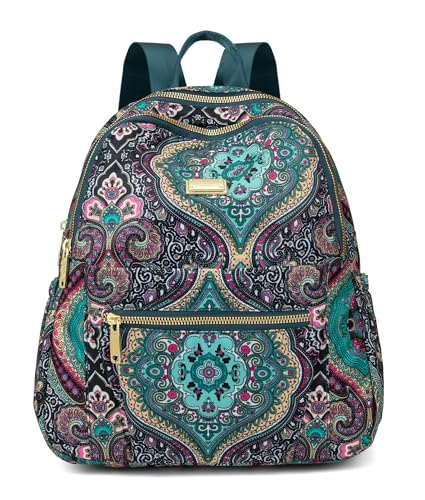 Pealwel Mini Backpack Purse for Women,Small Nylon backpacks for Ladies Backpacks Women Anti Theft Travel Bag (Bohemian)