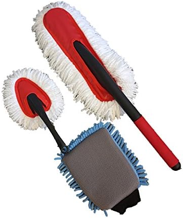 Ultimate Car Duster Kit, Washable Microfiber Interior and Exterior Multi Surface Cleaner, Professional Detailing Tool. Wax Treated, California shipped