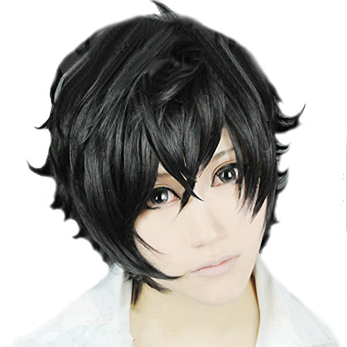 Persona Cosplay Protagonist Anime Wig Black Short Hair Halloween Props Coslive
