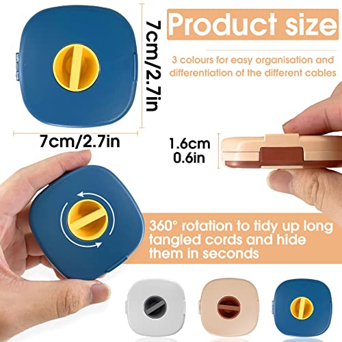 Aiishow Cable Management Retractable Cord Organizer, 3 Pieces Compact