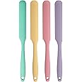 4 Pcs Silicone Jar Spatula Set - Long Handle Sourdough Scraper, Skinny Spatula for Jars, Bottles, and Containers, Non-Stick H