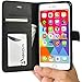 Abacus24-7 iPhone 6 and 6S Case Wallet with RFID Blocking Flip Cover and Folding Stand Black