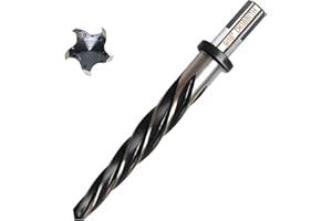 9/16" Bridge Construction Reamer Drill Bit, M2 HSS Taper Chucking Reamer for Steel Alloy Metal Wood Plastic, 1/2" Non-Slip Sh