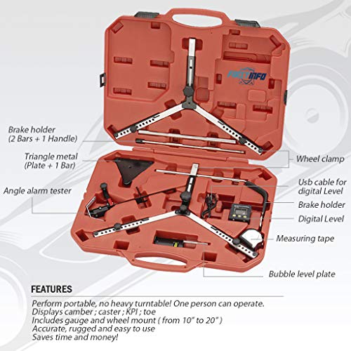 FIRSTINFO Portable Wheel Alignment Angle Sensing Tool with Digital
