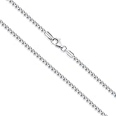 Dacc & Aya Authentic 925 Sterling Silver Round Box Chain for Men & Women Diamond Cut Sterling Silver Chain with Lobster-Claw Clasp, Sturdy and Shiny 1.5/2/3mm, 16-26 Inch