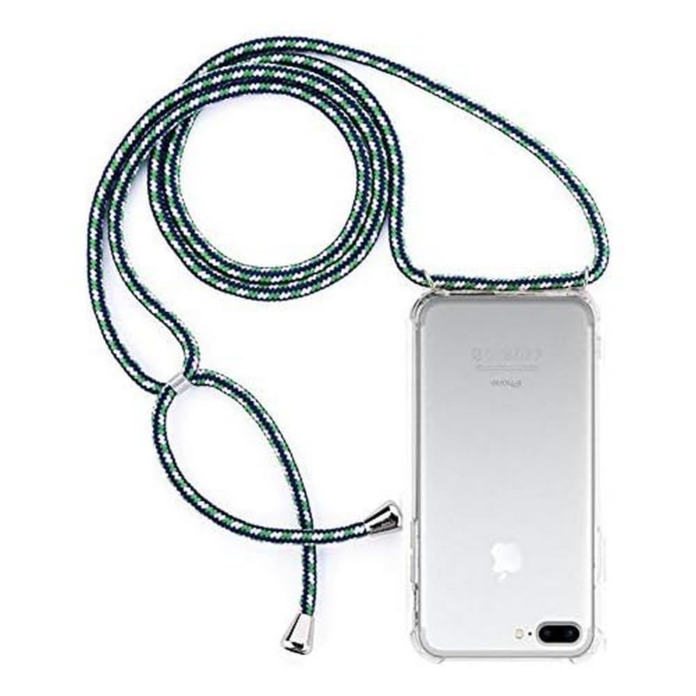 simplecase Mobile Phone Chain Suitable for iPhone 7/8 Plus, Crossbody Phone Case Necklace, Black, Case with Cord for Hanging, Silicone Mobile Phone Protective Case with Strap/Cord with Case for