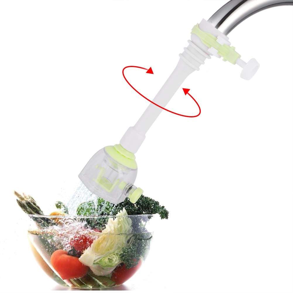 Adjustable Tap Extender Spillproof Spillproof Rotating Kitchen Tap Water Saving Nozzle Filter Valve Green 13cm