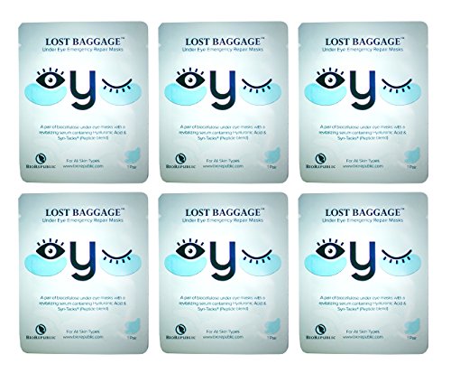 BioRepublic Lost Baggage Biocellulose Under Eye Emergency Repair Mask Pack of 6