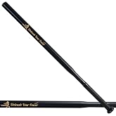Slim Baseball Trainning Bat 34in 1.7lbs, Thin Power Stick Training Bat Steel Black, 【 PU Wrapped 】