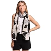 Trillion London® Spring Collection Silk Scarf - Silk Neck Scarf For Women - Ladies Lightweight Scarves Shawl Wraps 70" x 35"