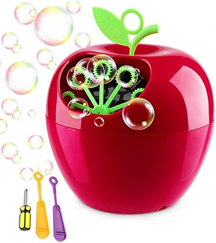 Automatic Bubble Machine for Kids Toddlers, YIHUNION Apple-shaped Durable Portable Bubble Blower Maker for Party, Wedding, Outdoor Indoor Games, AA Battery Operated (Not Included)