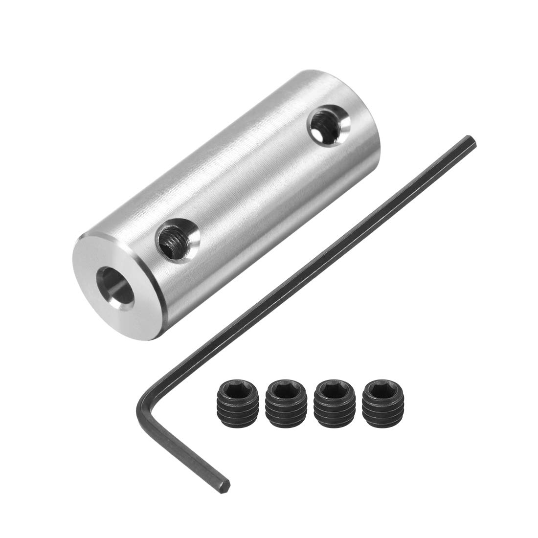 sourcing map 3mm to 1/8 inch Bore Rigid Coupling Set Screw L26XD10 Aluminum Alloy,Shaft Coupler Connector for 3D Printers, Motor Accessories