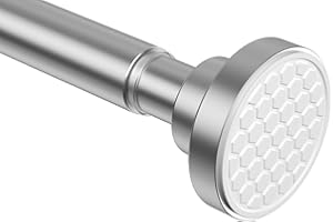 ZIPGLO Shower Curtain Rod Silver Tension Rod 43 to 73 Inch Spring Curtain Rod Non Slip Tension Rods 1pcs For Windows No Drilling Adjustable Tension Rods of Curtain Window Closet Kitchen Wardrobe