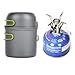 EIALA Camping Stove + Camping Pot Backpacking Cookware Set Picnic Cookware Cooking Tool Set Pot Pan + Piezo Ignition Propane Canister Stove
