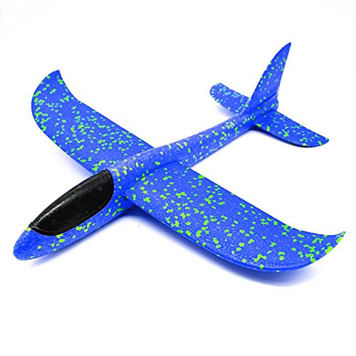 Xstar Large Size 17.5inch Foam Glider Airplane Outdoor Paper Plane Sports Easy Assemble Manual Throwing Fun Challenging Toy Aerobatic Airplane Model Foam Folding Plane Aircraft (Blue) - Thumbnail 7