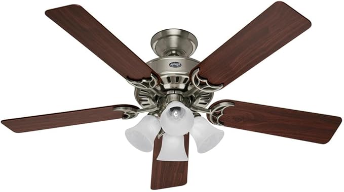 Hunter 28030 52 Allendale Ceiling Fan Brushed Nickel W Light 5