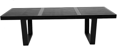 Mlf George Nelson Platform Bench Wooden Entryway Bench 5 Feet In Black Painted Ash Wood 3 Plate Amazon Co Uk Kitchen Home