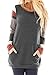 For G and PL Women Loose Longsleeve Striped Knitted Sweatshirt Tunic Tops Casual Color Blocked Cotton T Shirts Grey XL