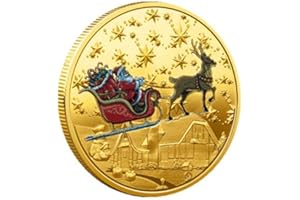 WOOER Merry Christmas Santa Claus Commemorative Collection Present Coin (Gold)