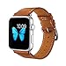 BRG Apple Watch Band 42mm, Genuine Leather Strap iWatch Band with Classic Metal Buckle for Apple Watch Series 1 Series 2 - Brown (Package Include 3 Bands, 2 Lengths for Single Tour and Double Tour)