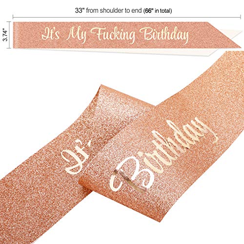 Konsait Glitter Rose Gold It's My Fing Birthday Sash-Rose Gold Birthday Sash- Birthday Gift Birthday - //coolthings.us