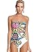 Zxzy Women One Piece Cotton Blended Floral Bikini Monokini Set Push-up Swimsuit