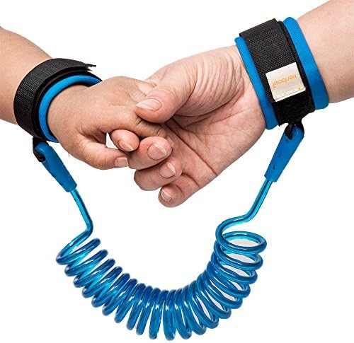 100"(8.2ft) Safety Child Anti Lost Wrist Link Rotating Connectors Harness Strap Rope Leash Walking Hand Belt Elastic Spring String