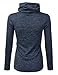 Doublju Womens Cowl Neck Heather Knit Sweater Top (Made In USA)
