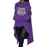 Rfecccy Women's Good Witch Tunic Casual Long Sleeve Pullover Irregular Hem Hoodies