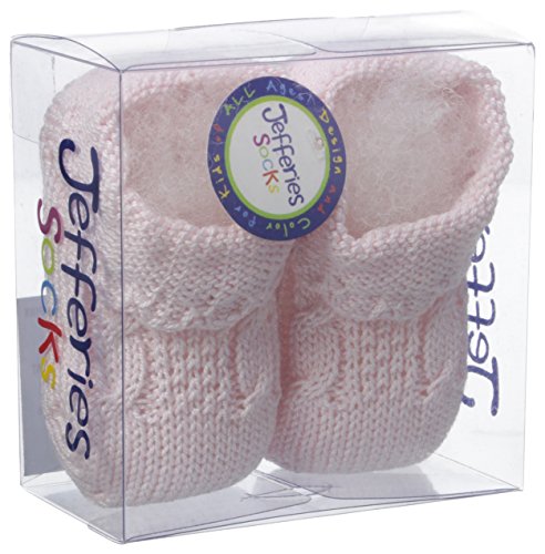 Jefferies Socks Unisex-Baby Cable Bootie, Pink, Newborn