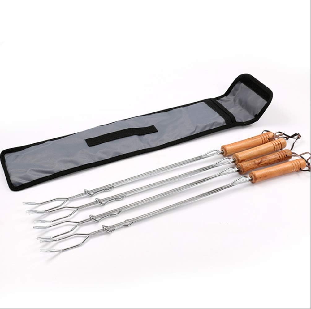 Begatter Roasting Sticks for Campfire and Fire Pit, Stainless Steel BBQ